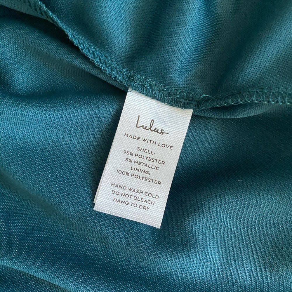 Lulus Ailey Gold and Teal Blue Skater Dress NWT - Picture 13 of 13